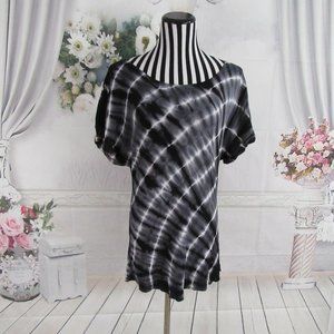 Bebe Multi-Color Tie Dye Scoop Neck Blouse Top